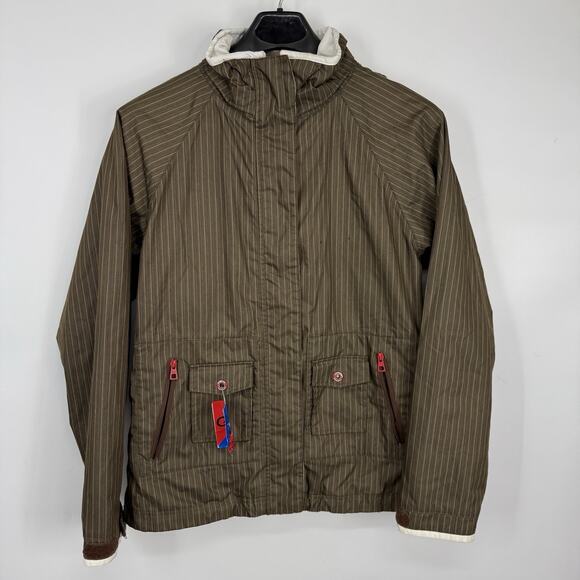 Foursquare Women's XL Brown Ski Snowboard Jacket Striped 8K Convertible Hood - Picture 10 of 10